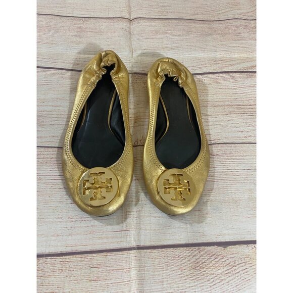 Tory Burch Women's Designer Gold Classic Designer Ballet Flats - 6.5 - Picture 2 of 12